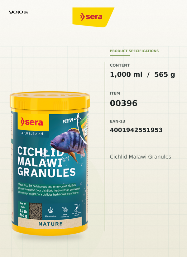 Sera Cichlid Malawi Granules 1000 ml (565 g)