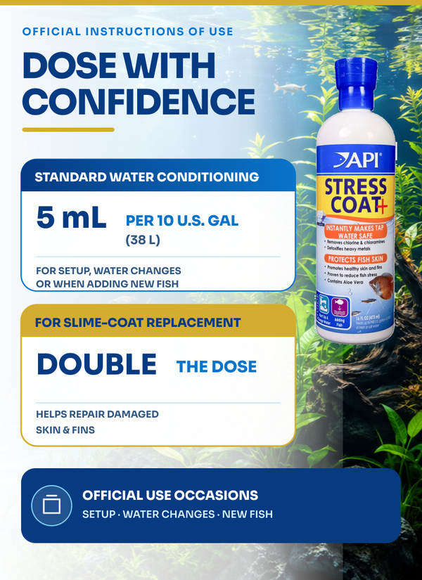 API Stress Coat 16 oz, Water Treatment, Care, for Fish, Plants, Ponds