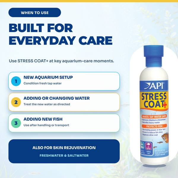 API Stress Coat 8 oz, Water Conditioner, Treatment, Additive, for Fish