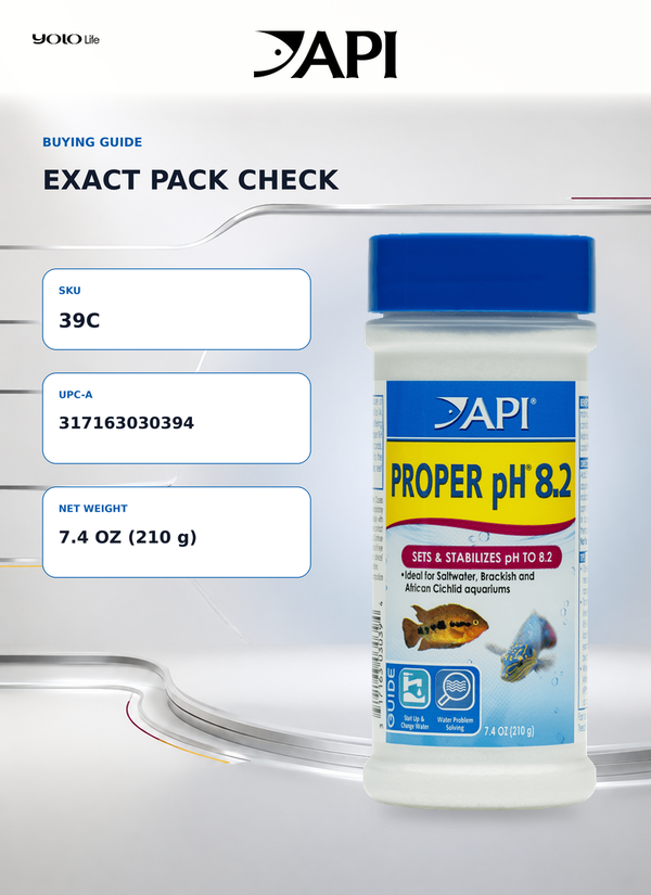 API Proper pH 8.2 Powder, 7.1 oz, Water Stabilizer for Aquarium Fish