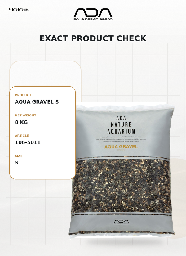 ADA Aqua Gravel (8 kg), Substrate, Sand, for Tank, Filter, Fish