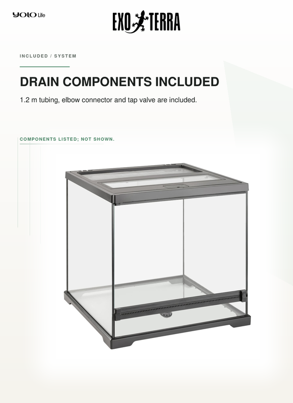 Exo Terra Dart Frog Terrarium 45x45x45cm, Full Glass Amphibian Habitat