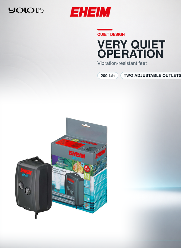 EHEIM air200 Aquarium Air Pump, 200 L/h