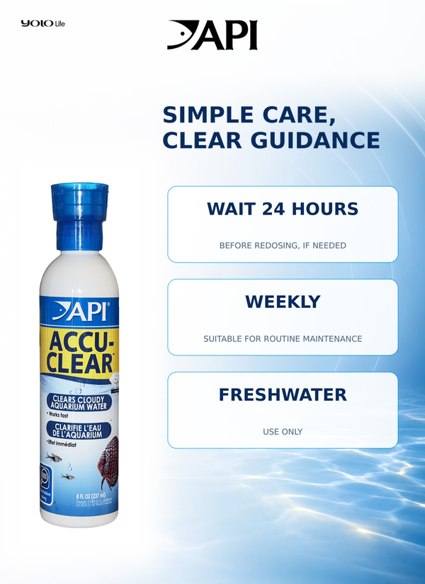 API Accu-Clear (8 oz), Water Clarifier, Clarifier, Treatment, for Fish