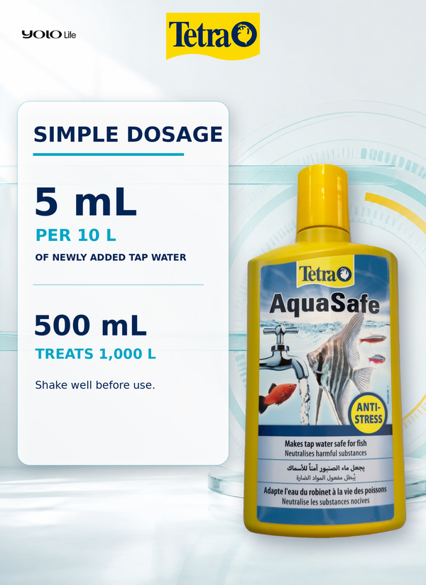Tetra AquaSafe Water Conditioner 500 mL (approx. 16.91 fl oz)