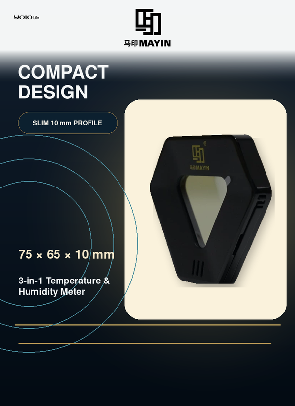 Mayin Aquarium Thermometer, High-Precision LED Digital Water Temperature Tester / Mayin Fish Tank Thermo-Hygrometer