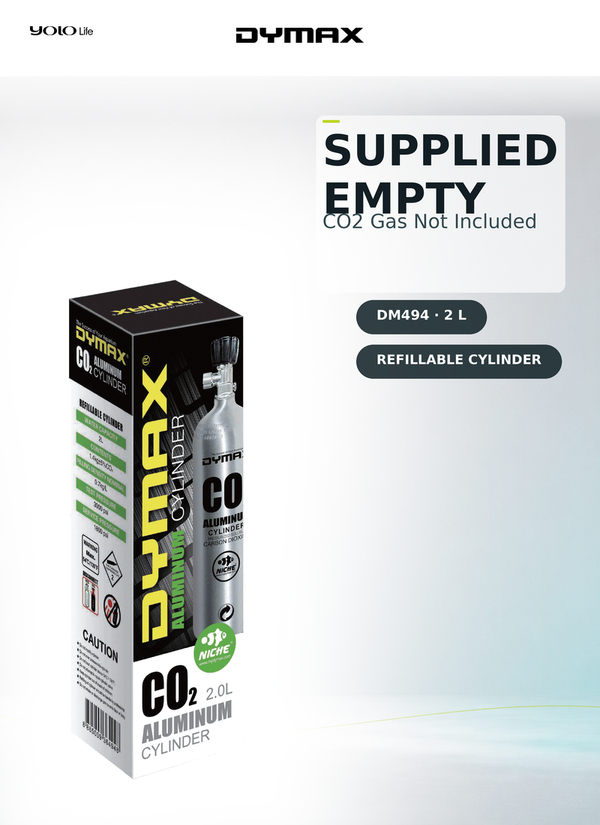 Dymax CO2 Aluminium Cylinder 2 L, Empty
