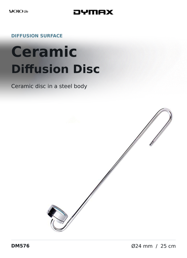 Dymax Stainless Steel CO2 Diffuser 250 mm, 24 mm Diameter