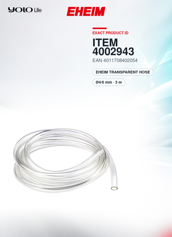 EHEIM Clear Aquarium Hose 4/6 mm, 3000 mm Length