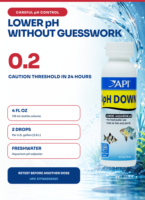 API pH Down 4 oz, Aquarium Water pH Adjuster, for Fish, Plants, Tanks