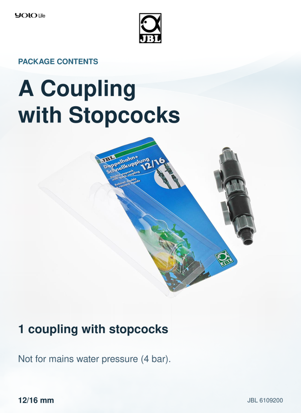 JBL Double Stopcock with Quick Coupling 12/16 mm