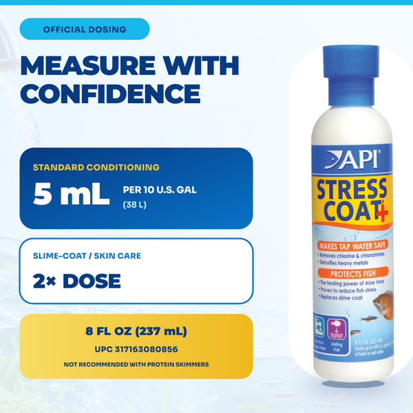 API Stress Coat 8 oz, Water Conditioner, Treatment, Additive, for Fish