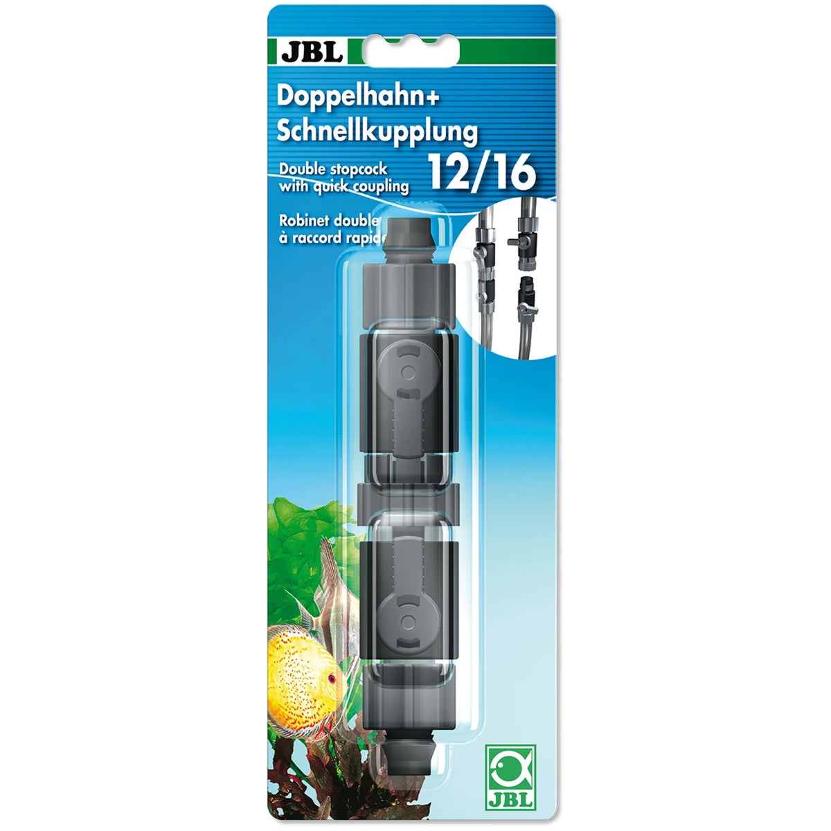 JBL Double Stopcock with Quick Coupling 12/16 mm