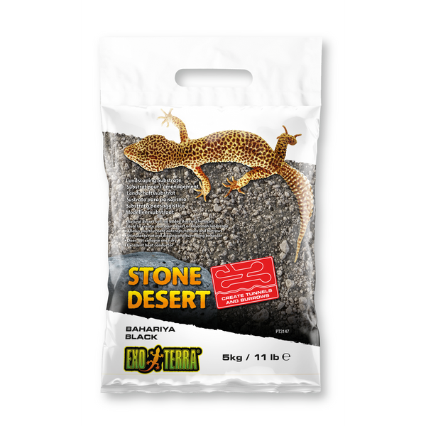 Exo Terra Stone Desert Bahariya Black 11 lb (5 kg), Terrarium Soil