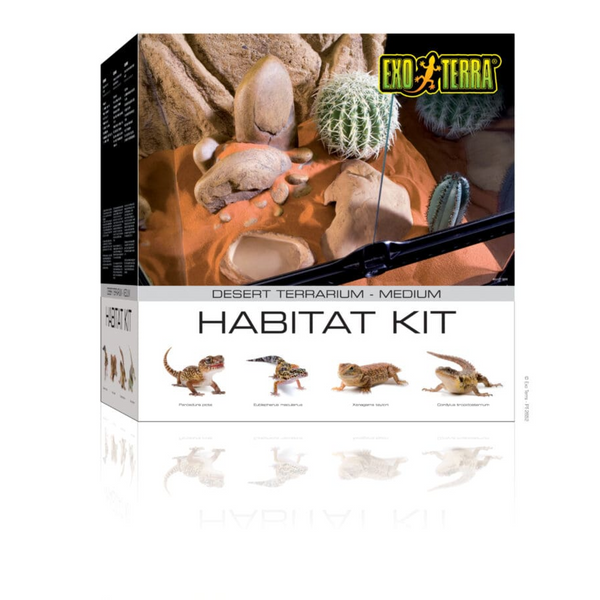 Exo Terra Habitat Kit Desert Medium, Habitat for Snakes, Lizards, Pets