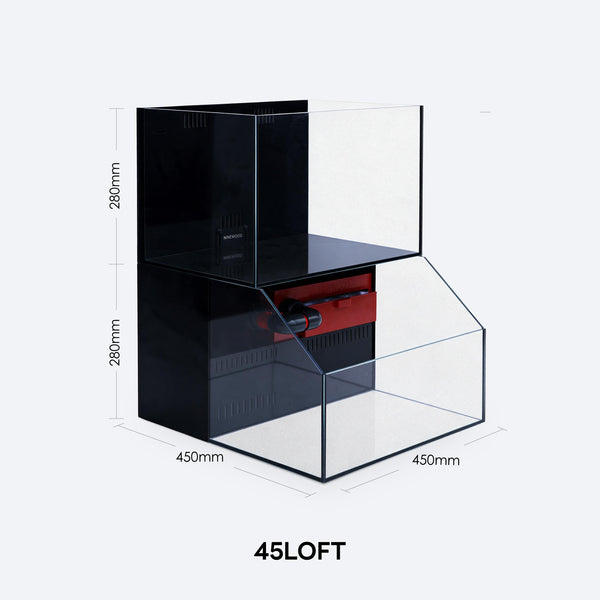 NINEWOOD 45LOFT Aquarium - 450 × 450 × 560 mm