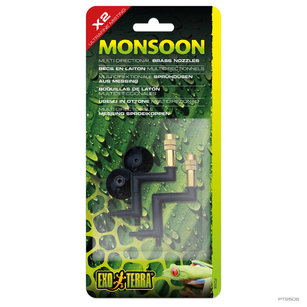 Exo Terra Monsoon Brass Nozzles (x2), Mist Sprayer, for Tanks, Pets