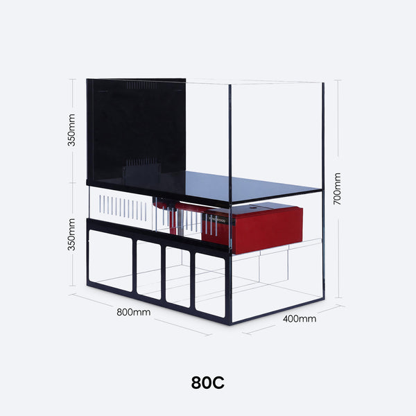 NINEWOOD 80C Aquarium - 800 × 400 × 700 mm