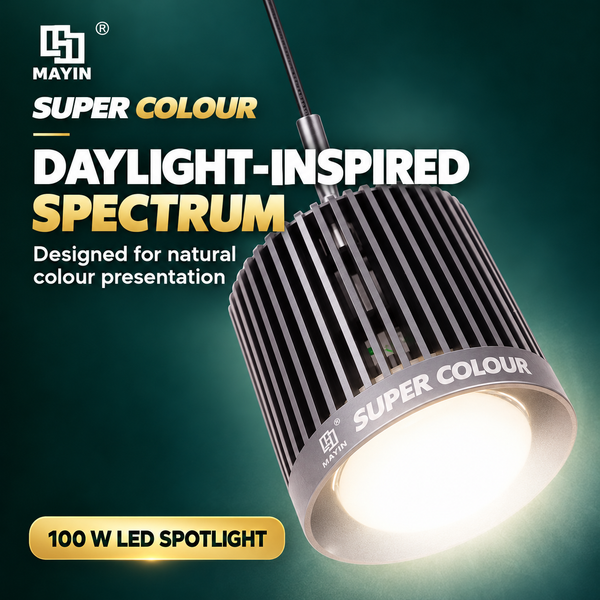 MAYIN Super Colour 100 W LED spotlight with daylight-inspired spectrum