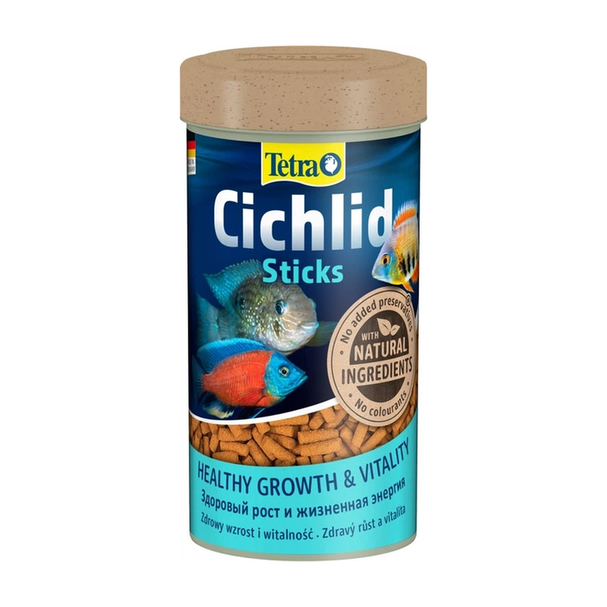 Tetra Cichlid Sticks fish food, 250 mL (75 g) container