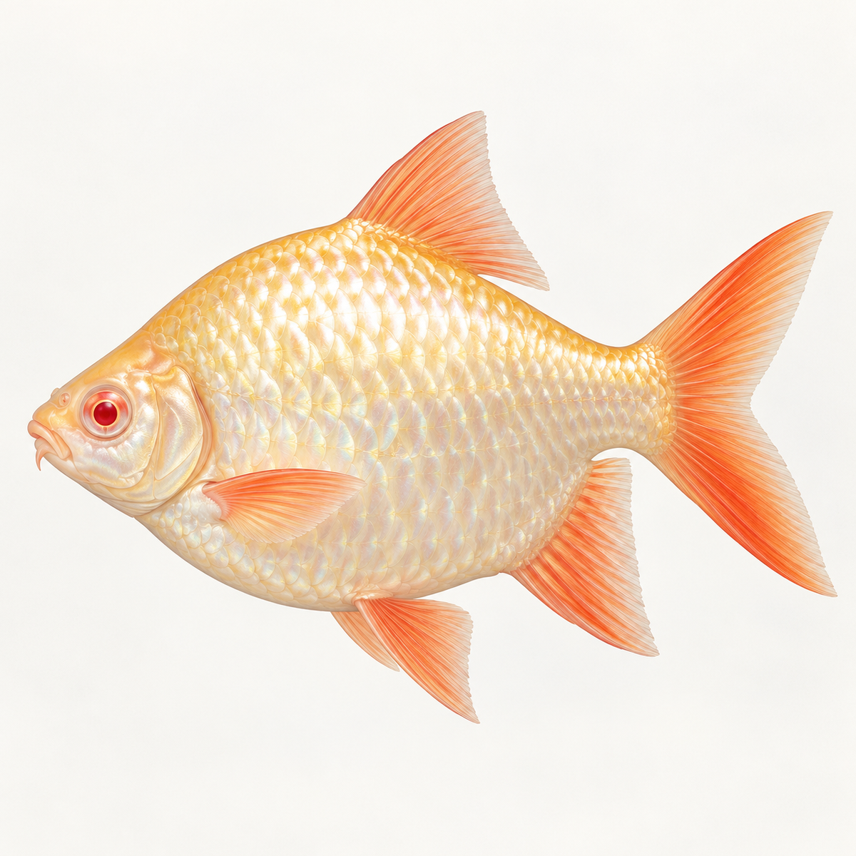 Albino Short-Body Tinfoil Barb – 120–130 mm