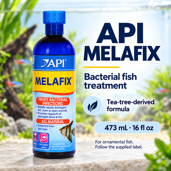 API MELAFIX Bacterial Fish Treatment 473 mL (16 fl oz) — product purpose and pack size