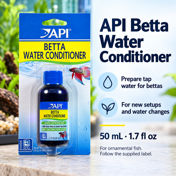 API Betta Water Conditioner 50 mL (1.7 fl oz) — product purpose and pack size