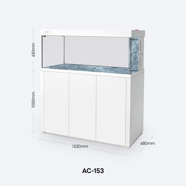 SHUIYA AC-153 dimensions: 1530 × 680 × 1650 mm overall, 650 mm tank and 1000 mm cabinet