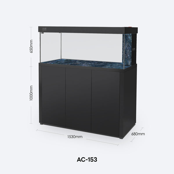 SHUIYA AC-153 dimensions: 1530 × 680 × 1650 mm overall, 650 mm tank and 1000 mm cabinet