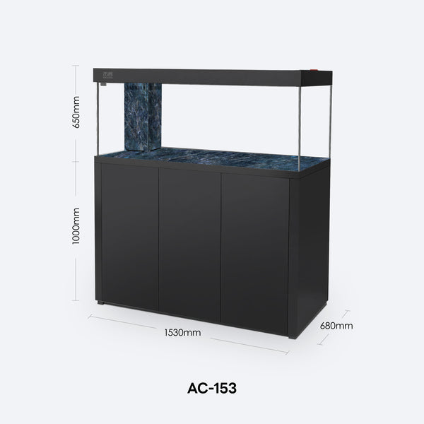 SHUIYA AC-153 dimensions: 1530 × 680 × 1650 mm overall, 650 mm tank and 1000 mm cabinet