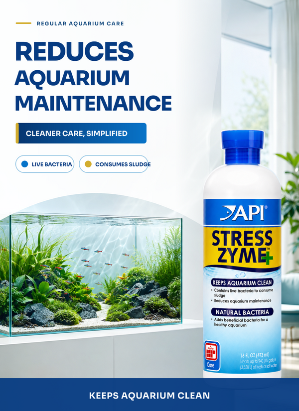 API Stress Zyme 16 oz, Bacterial Tank Cleaner for Care, Health, Cycle