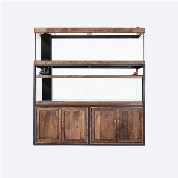 H18 Double-Layer 2000 mm Aquarium & Cabinet – North American Black Walnut (030)