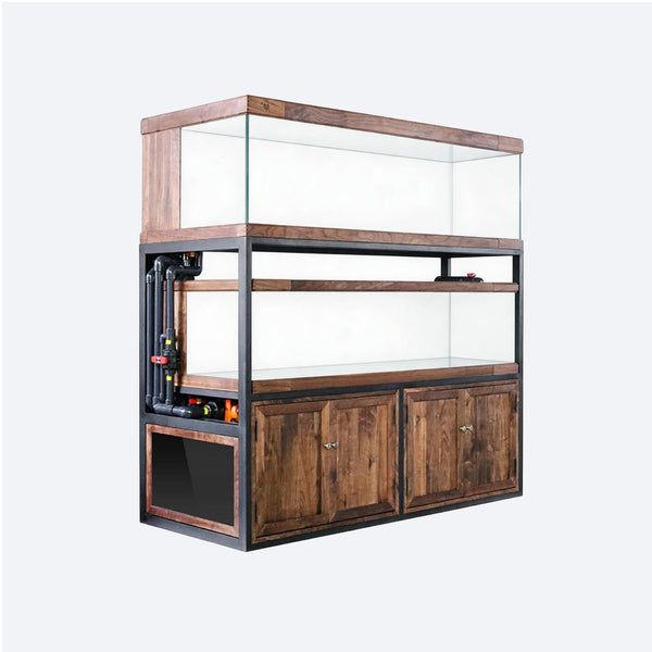 H18 Double-Layer 2000 mm Aquarium & Cabinet – North American Black Walnut (030)