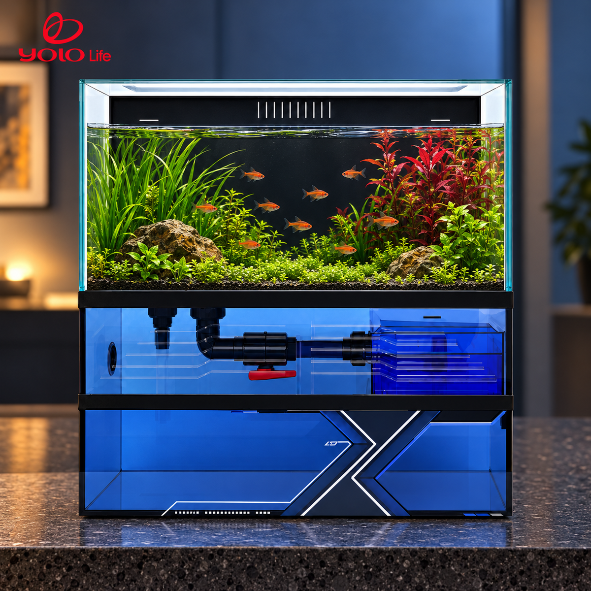 NINEWOOD B770 Aquarium - 550 × 320 × 560 mm — styled view