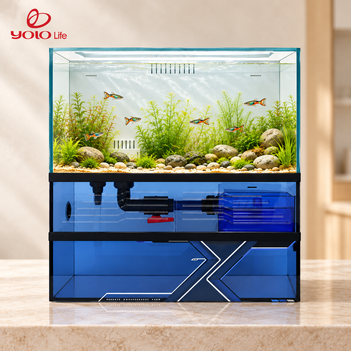 NINEWOOD B775 Aquarium - 550 × 320 × 560 mm — styled view