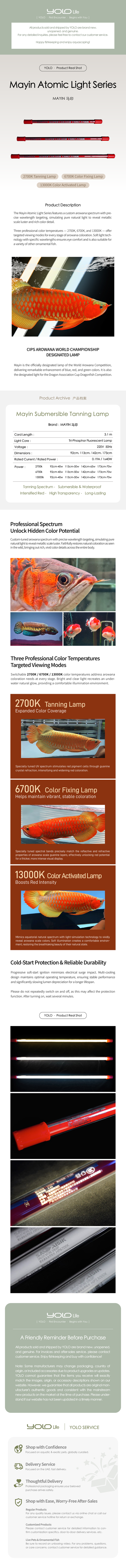 Mayin Full Spectrum LED Aquarium Light, Glass Fish Tank Lamp, Touch