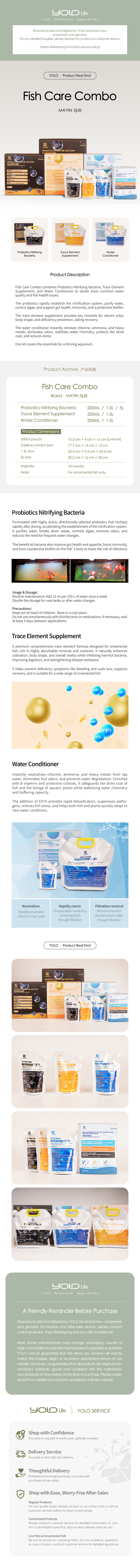 Mayin Nitrifying Bacteria Solution, Aquarium Water Purifier & Stabilizer for Ornamental Fish