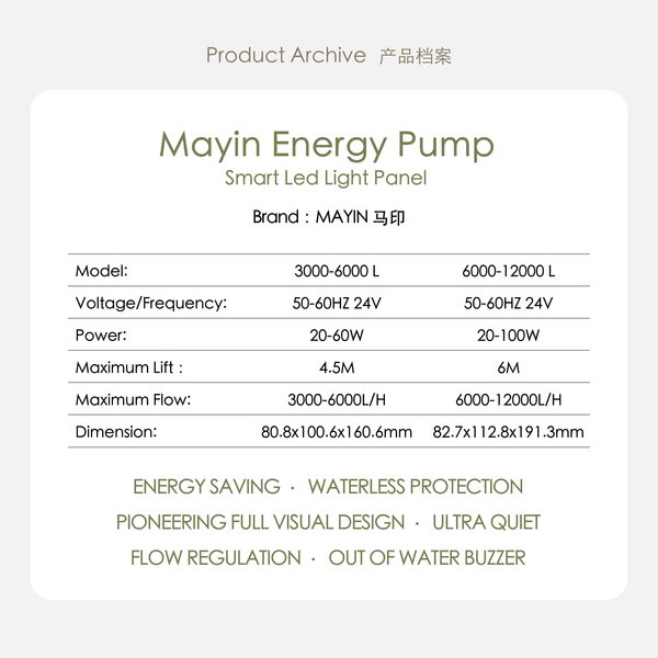 Mayin Aquarium Water Pump, Silent Submersible Pump, Variable