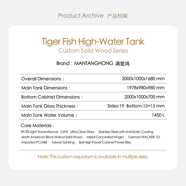 ManTangHong (Wall Tank A5-A) Tank, 2000mm Aquarium, for Fish, Home
