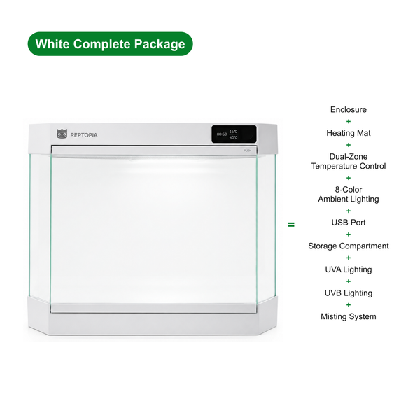 REPTOPIA D1 white complete terrarium kit and included equipment