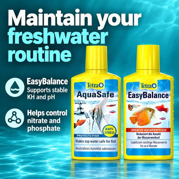 Maintain your freshwater routine. EasyBalance. Supports stable KH and pH. Helps control nitrate and phosphate