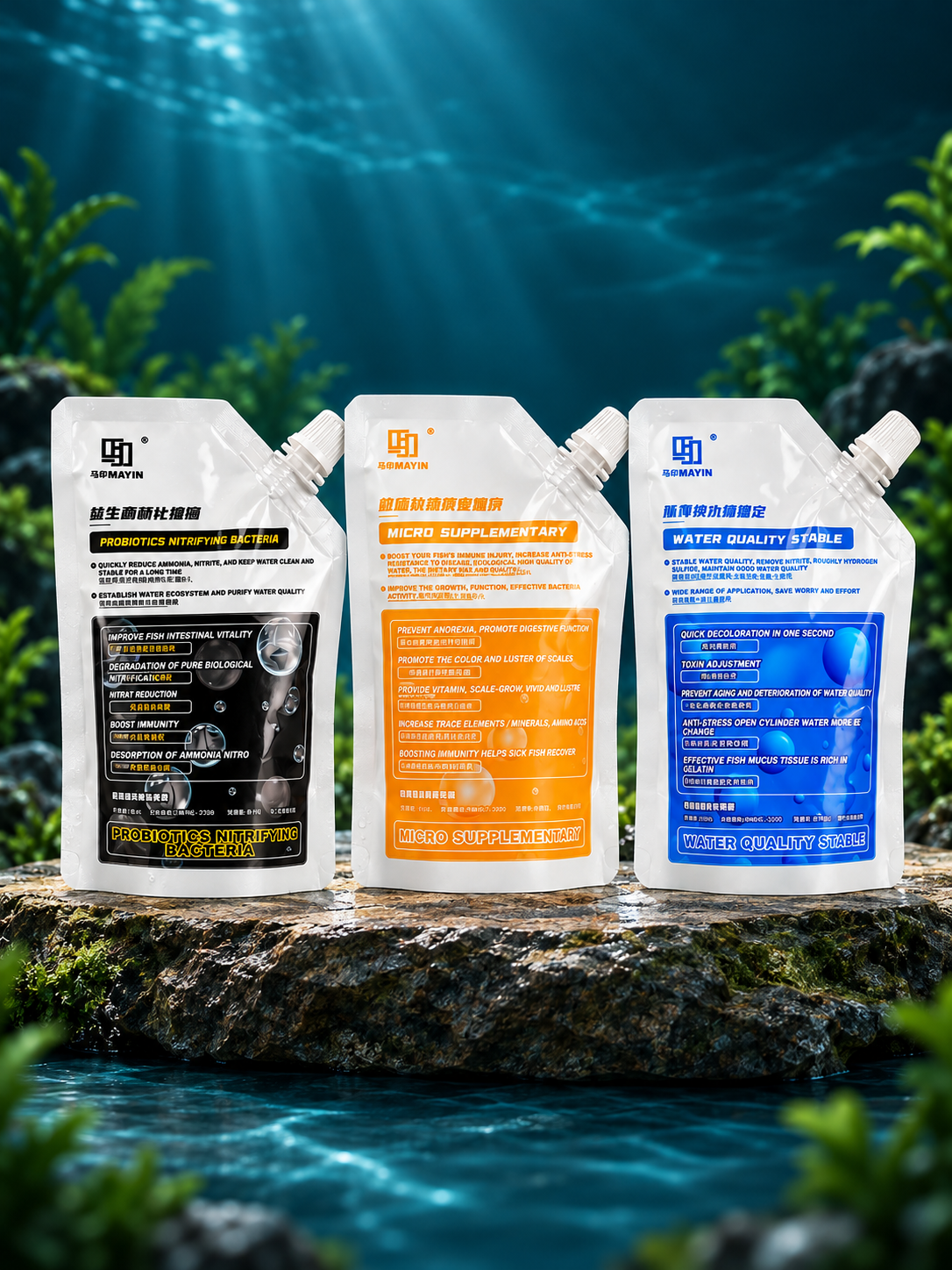MAYIN A006452 three-part aquarium water care set